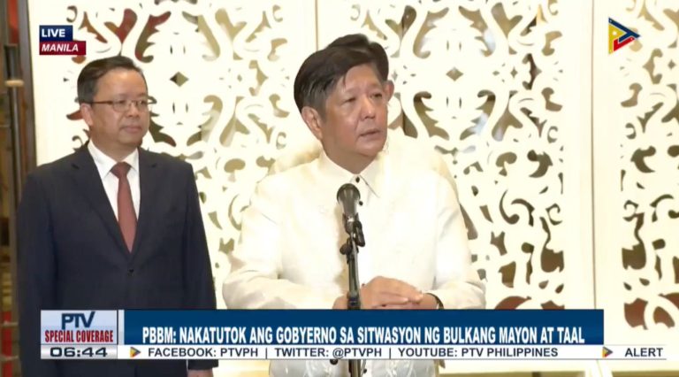 PBBM: Gov’t closely monitoring Taal, Mayon