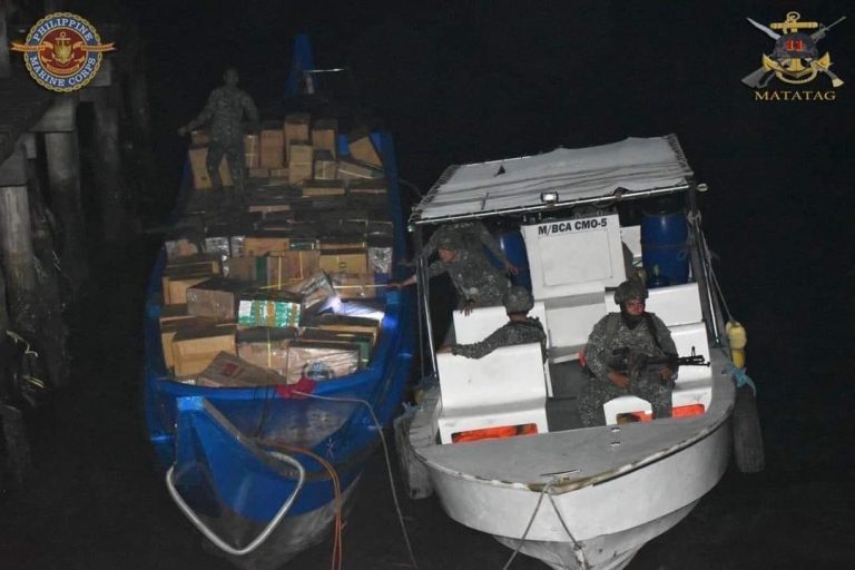 Marines, BOC seize P114M-worth of contraband cigarettes