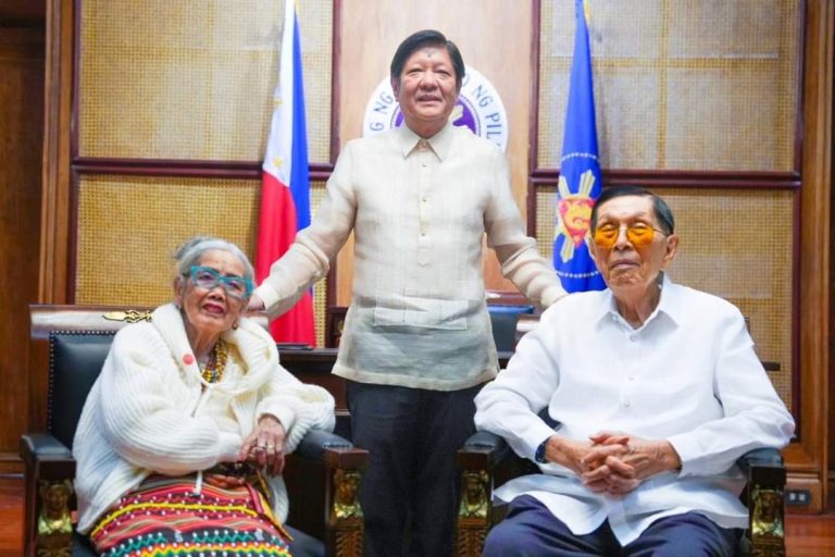 Marcos hails centenarians Whang-od, Enrile