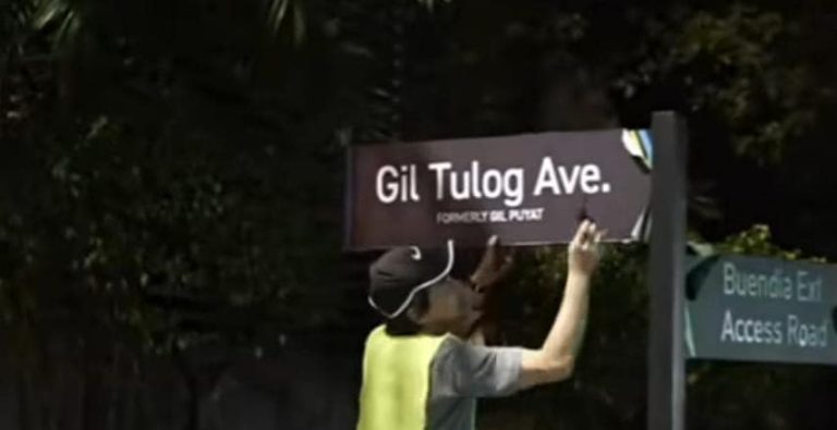 Mayor Binay orders dismantling of Makati “Gil Tulog Avenue” signs