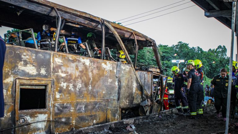 More than 20 killed in fiery school bus crash in Thailand