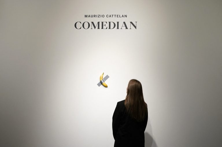 Banana taped to a wall sells for $6.2-M in New York