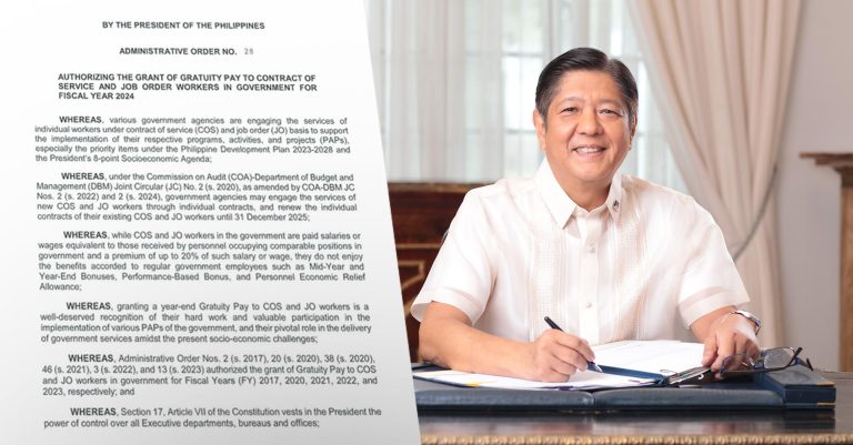COS, JO workers to receive higher gratuity — PBBM
