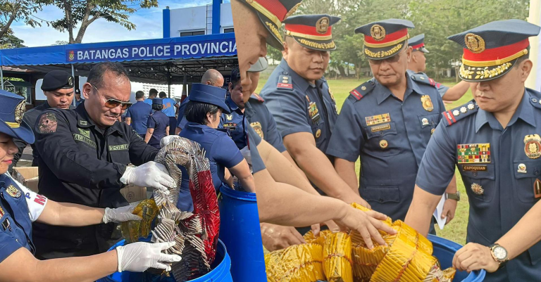 Batangas cops destroy illegal firecrackers, campaign for safe new year