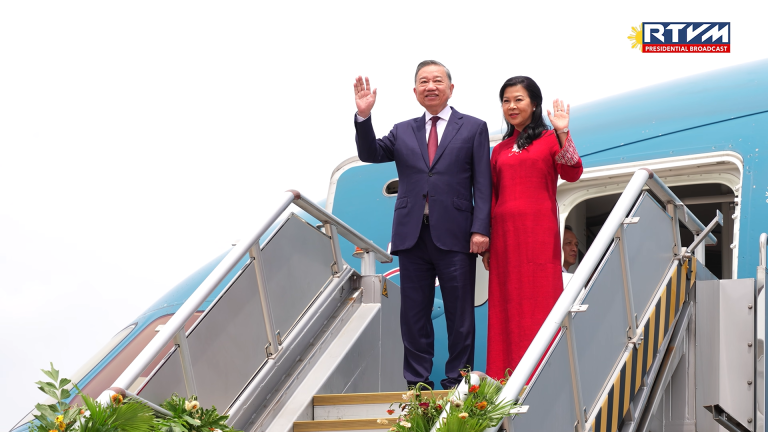 Vietnam President To Lam arrives in PH for state visit