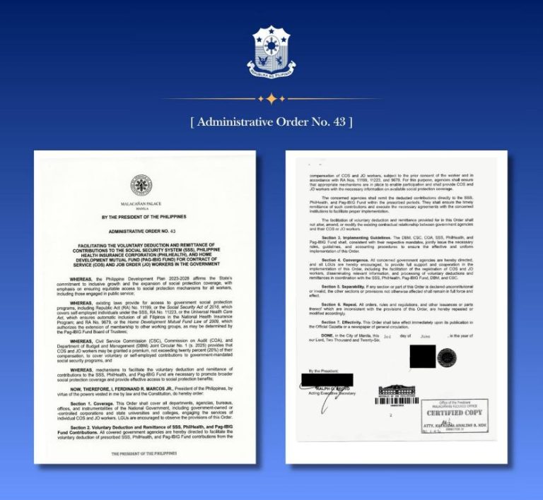 PBBM expands social protection access for gov’t COS, JO workers
