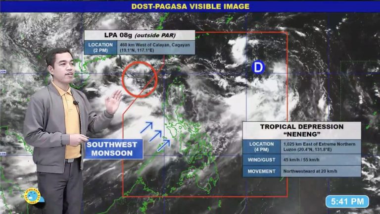 Habagat to still drench western parts of PH as LPA develops into TD ‘Neneng’